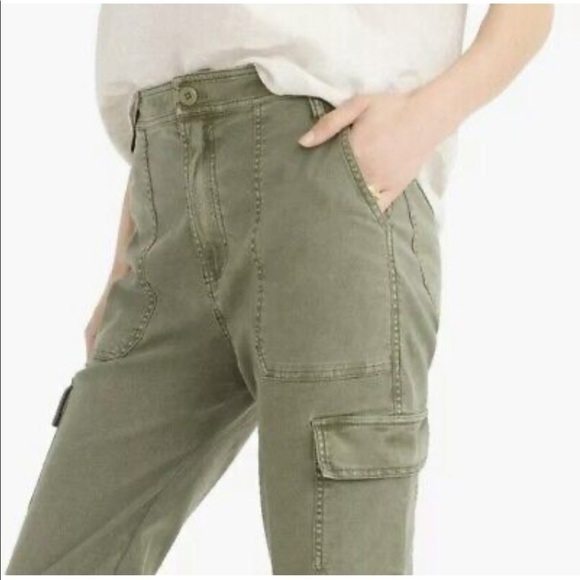 J. Crew Women’s Straight Leg Cargo Pant Olive Green Size 28 - Picture 3 of 8